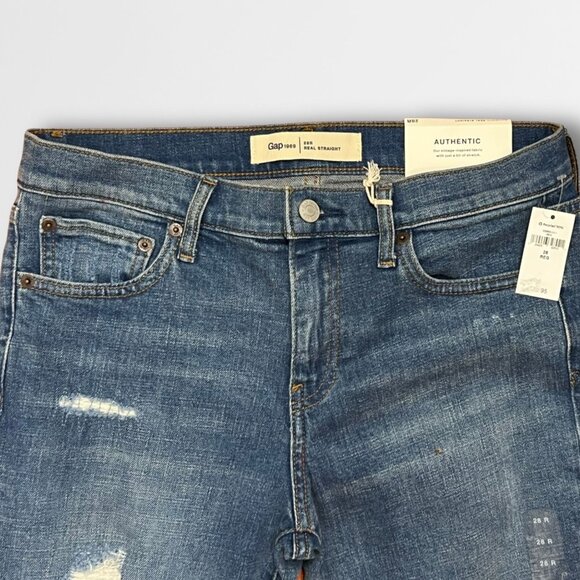 NEW GAP Women’s 1969 Real Straight Jeans Size 26R Blue Denim - Picture 4 of 5